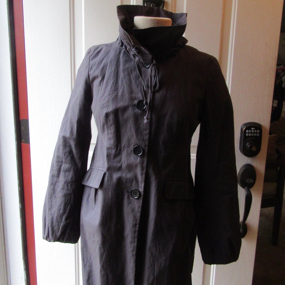 Loft Long Gray Fully Lined Adjustable Ruffle Coll… - image 3